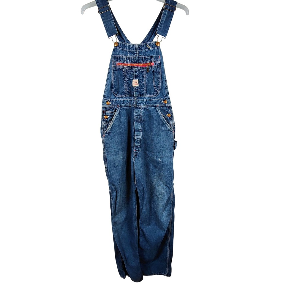 Red Camel Mens SZ 32 Vintage Denim Overalls Blue Cotton Gorpcore Workwear